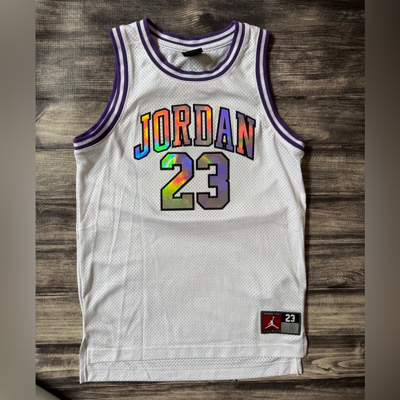 Nike Other - 💎 Nike Jordan 23 Purple Venom Iridescent Basketball Jersey M 10-12y 💎